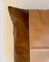 PAGODE OVERSTUFFED LEATHER THROW PILLOW