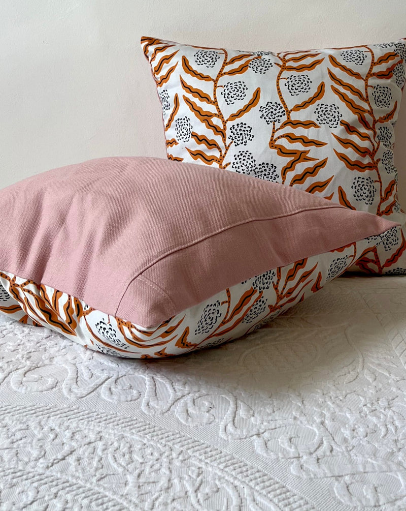 PRETTY IN PINK ORGANIC PRINTED COTTON THROW PILLOW