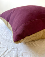 PERPI PURPLE JUTE AND COTTON SET OF 2 THROW PILLOWS