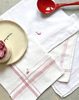 LINEN NAPKINS RED SET OF 4