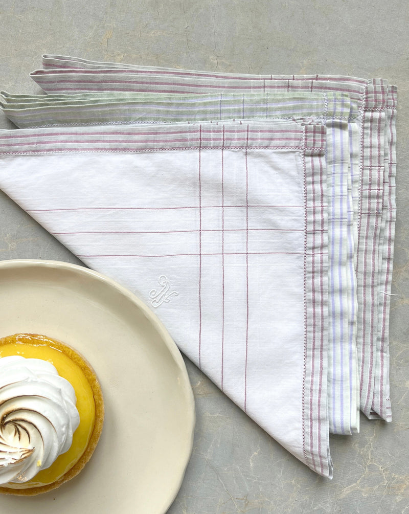 LINEN NAPKINS STRIPES SET OF 6